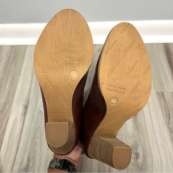 Antelope Boots Women’s EU 38 / US 7-7.5 Brown Leather Slit Heeled Ankle - Picture 5 of 7